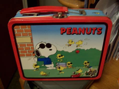 peanuts lunch box metal|have lunch with snoopy box.